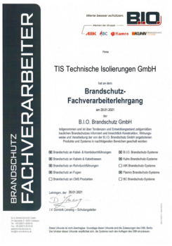 B.I.O.-Zertifikat-Brandschutz-TIS